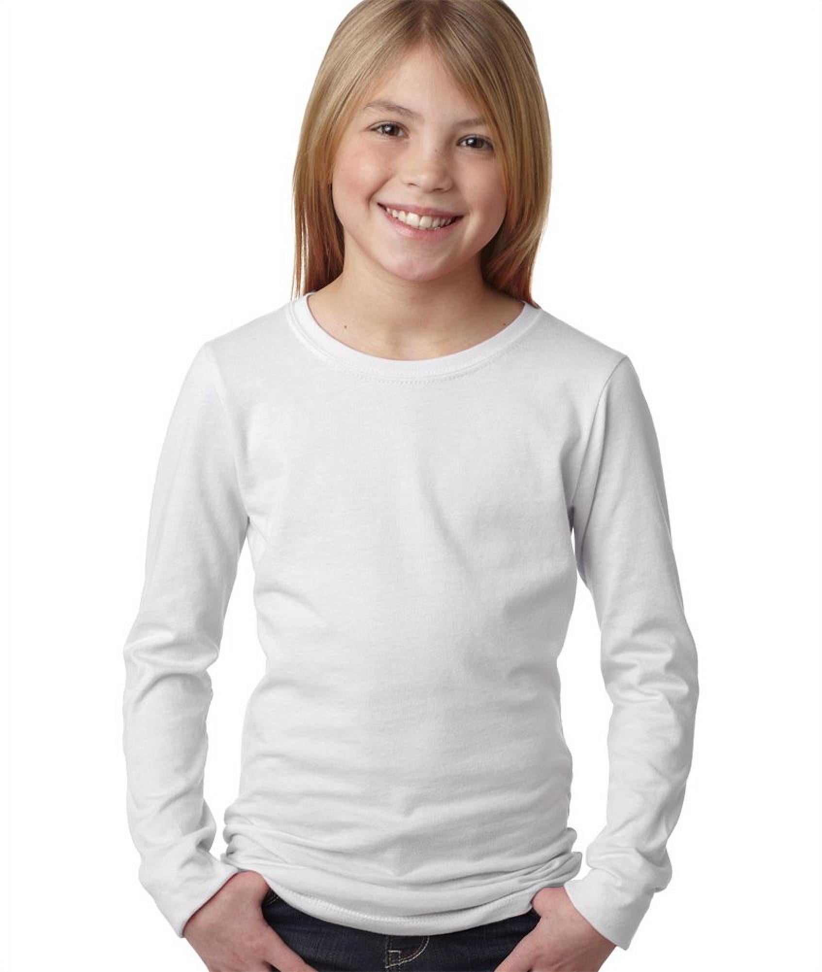 Clementine Apparel Long Sleeve Crew Neck Plain T-Shirt (Girls)
