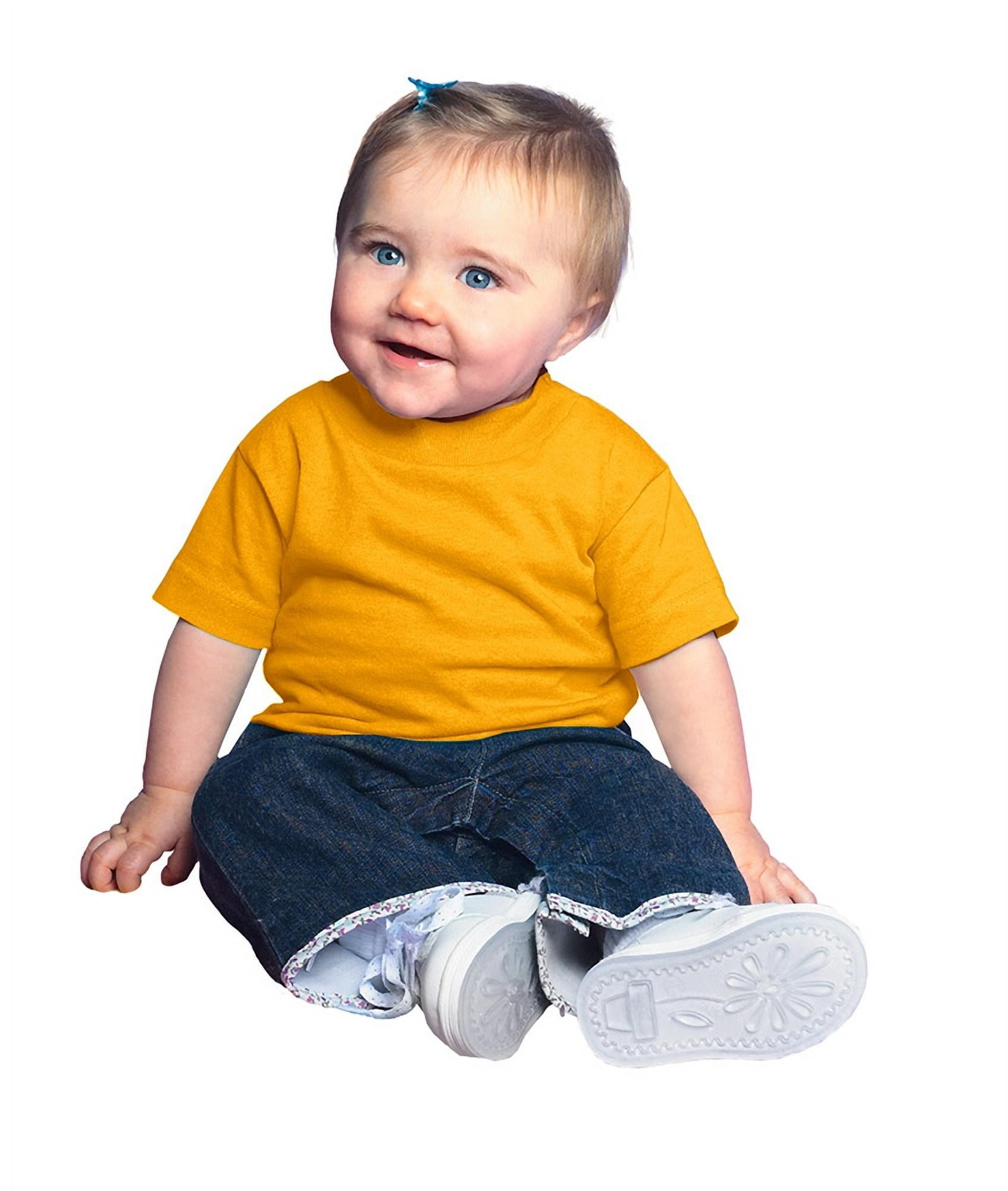 Clementine Baby Boy & Girl Solid Cotton Tee Short Sleeve T-Shirt, Sizes: 0-24Months