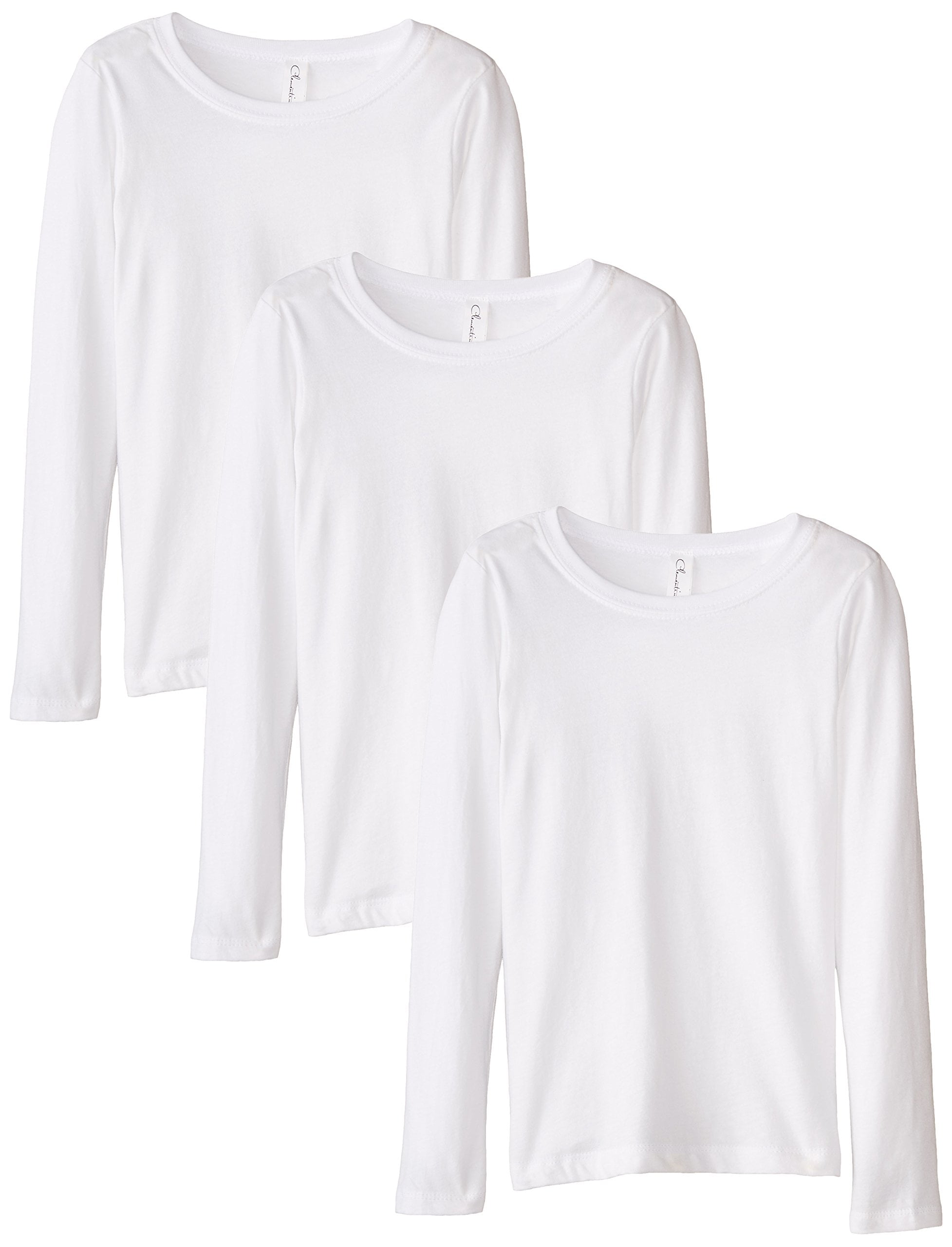 Girls' Pack of 4 Long-Sleeved T-Shirts - white