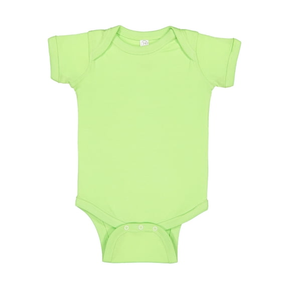 Rabbit Skins Infant 100% Cotton Jersey Lap Shoulder Short Sleeve Bodysuit, Key Lime, 18 Months