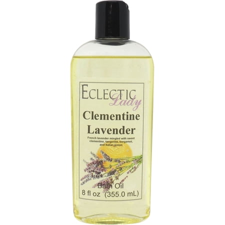 Clementine Lavender Bath Oil - Scented Body Oil - Relaxing & Moisturizing Bathing Oil - Fragrance Body Oil For Dry & Rough Sensitive Skin - 8 oz