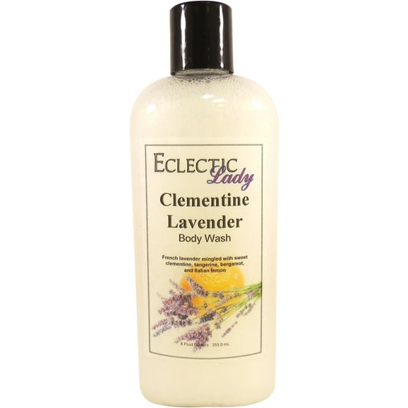 Clementine Lavender Body Wash by Eclectic Lady, Liquid Shower Gel for Women and Men, 8 Ounces