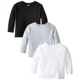thumbnail image 1 of Clementine Little Girls' 3-Pack Toddler Long Sleeve Basic T-Shirt, Sizes 2-6 Yrs, 1 of 7