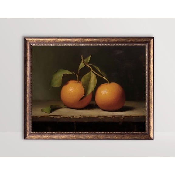 Clementine, Still Life, Kitchen Wall Art, Moody Citrus Fruit Print, Vintage Orange Tangerine , French Country Decor Poster, Unframed Poster Size 12x18