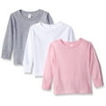 thumbnail image 1 of Clementine Toddler Unisex Everyday Long Sleeve Toddler T-Shirts Crew 3-Pack, 1 of 7