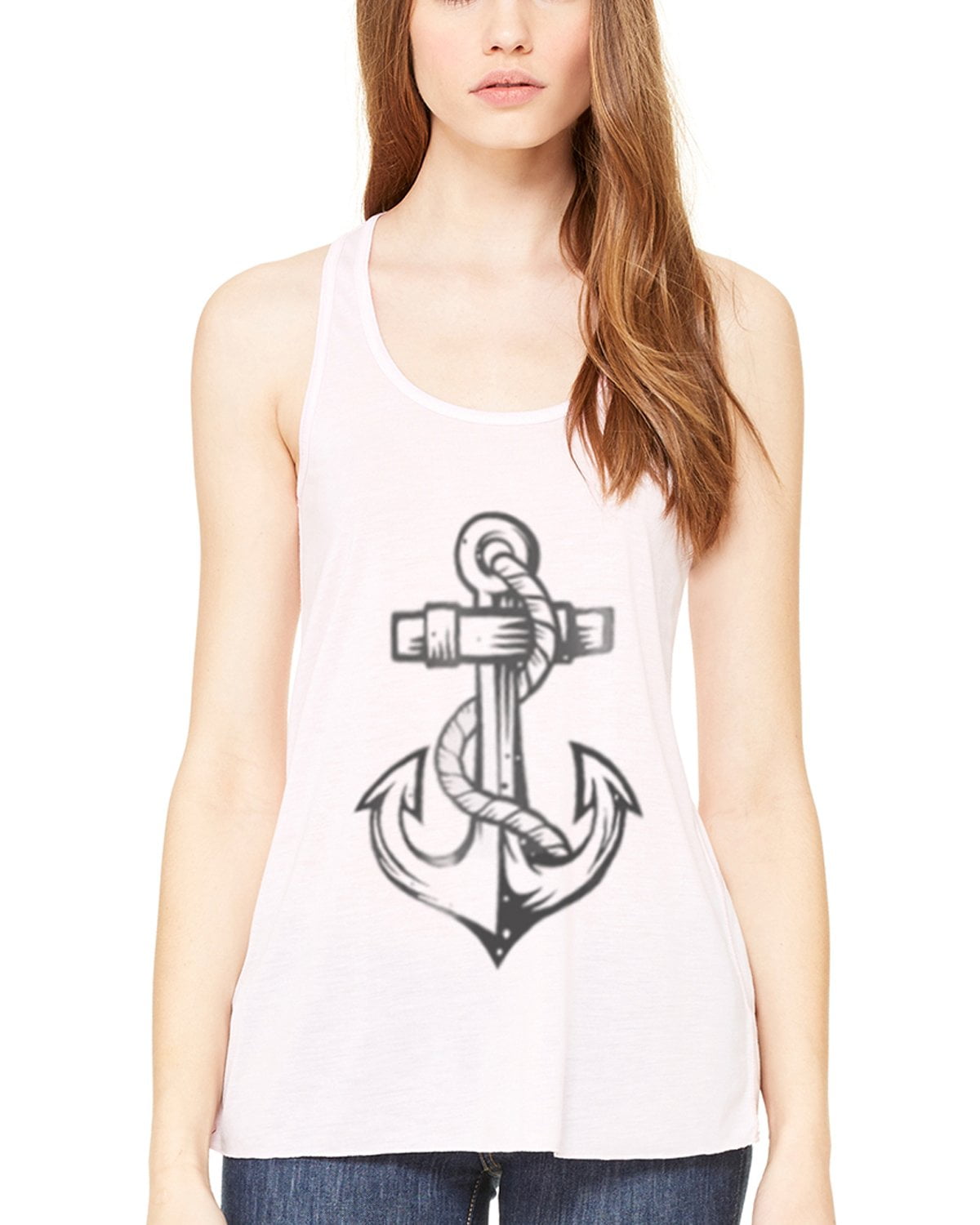 Clementine Women Anchor Printed Flowy Racerback Tank