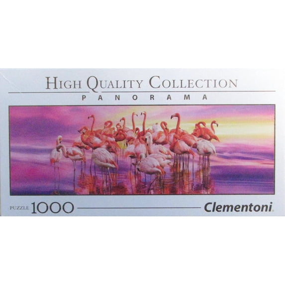 Clemontoni Flamingo Dance 1000 pc Panorama Jigsaw Puzzle Sunset