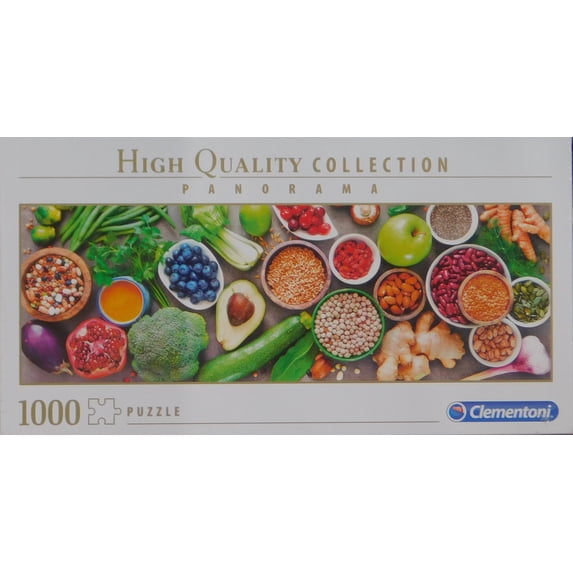 Clemontoni Healthy Veggies 1000 pc Panorama Jigsaw Puzzle Vegetables Vegan