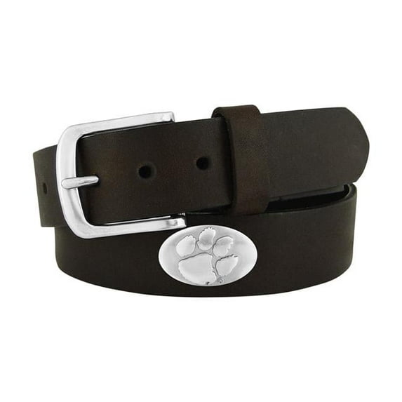 Clemson Concho Brown Leather Belt, 46 Waist