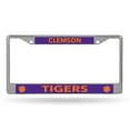 thumbnail image 1 of Clemson-Tiger's Lightweight Chrome Metal License Plate Frame, 1 of 6