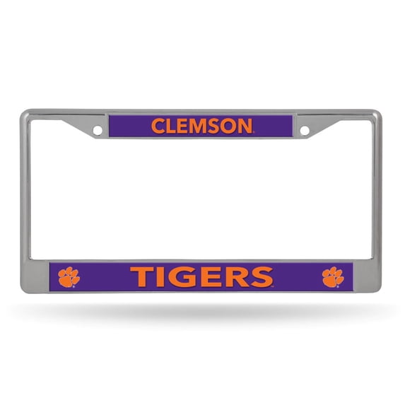 Clemson-Tiger's Lightweight Chrome Metal License Plate Frame