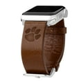 thumbnail image 1 of Clemson Premium Leather Unisex Watch Band for Apple Watch - 38/40/41mm (42mm Series 10) Short Brown by Affinity Bands, 1 of 5