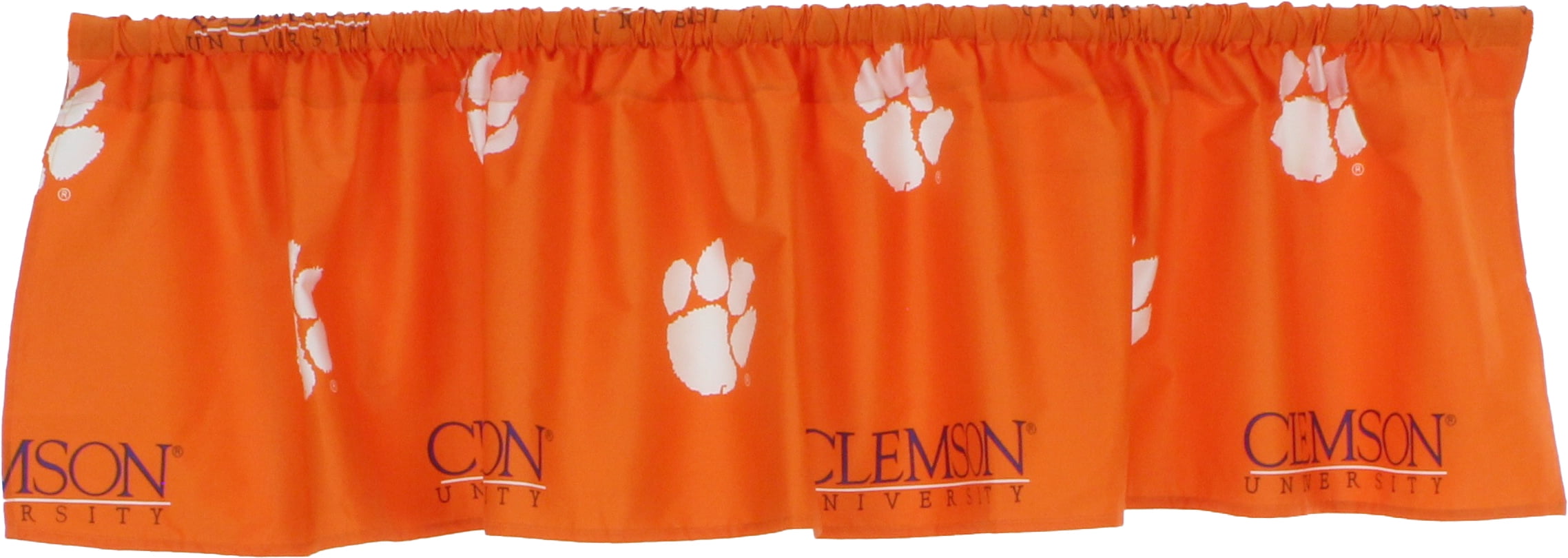 Clemson Tigers 100% Cotton, 84" x 15" Curtain Valance, 1 Panel