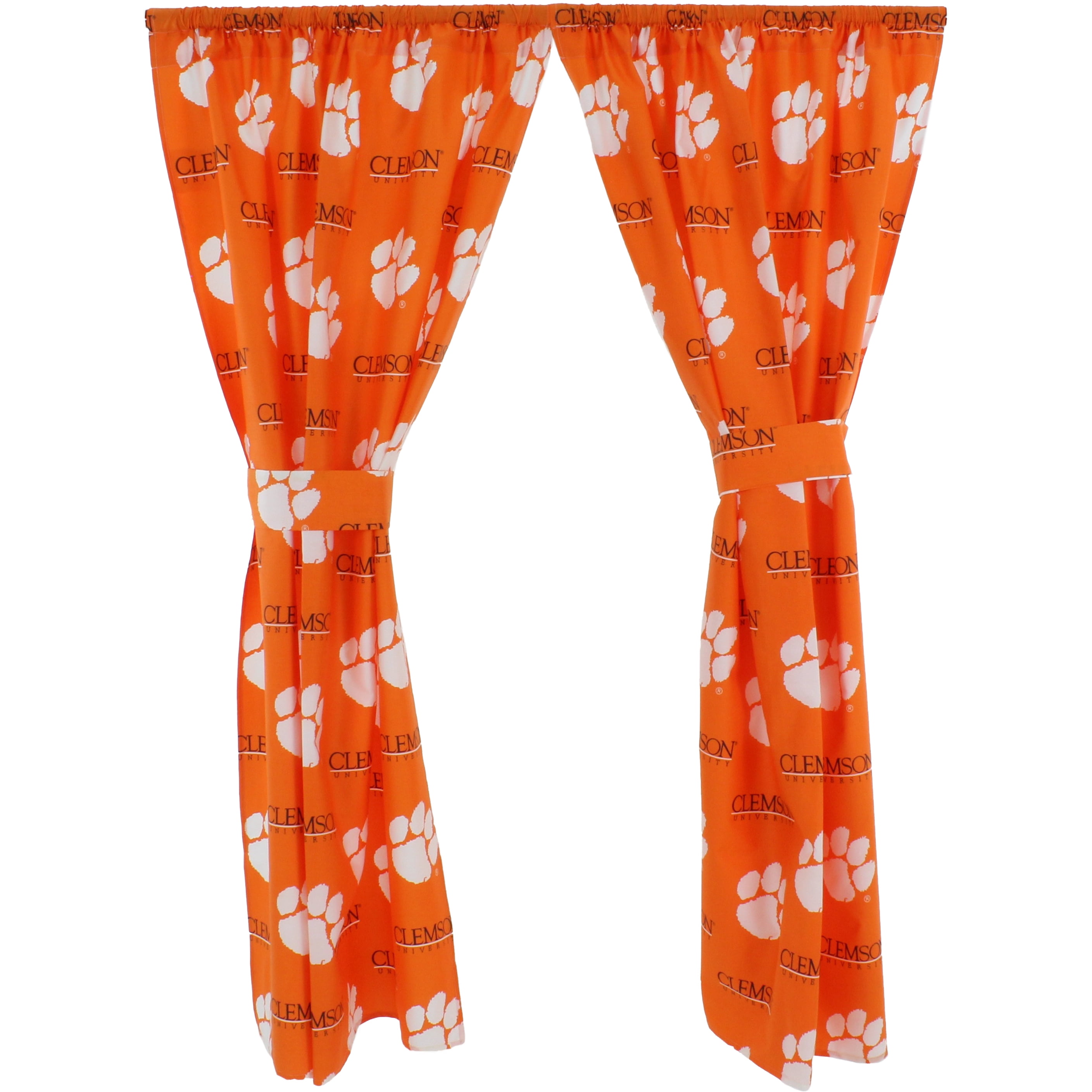 Clemson Tigers 100% Polyester, 84" Curtain Panels, Set of 2