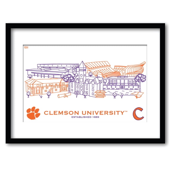 Clemson Tigers 11" x 14" Framed Campus Wall Art Collage