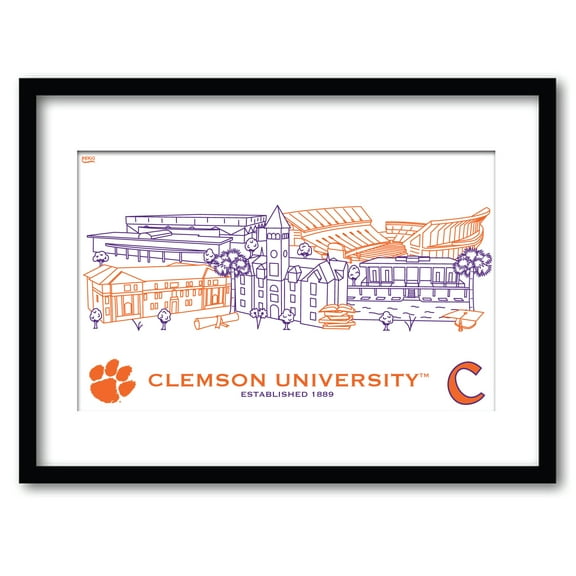 Clemson Tigers 11" x 14" Framed Campus Wall Art Collage