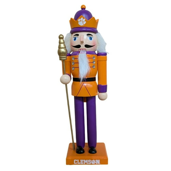 Clemson Tigers 12" Wooden Nutcracker Statue