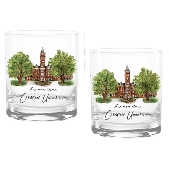 Clemson Tigers 16oz. Laura Wilcox University Hall Two-Piece Rocks Glass Set