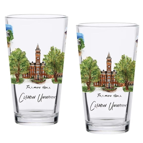 Clemson Tigers 2-Pack 16oz.-Laura Wilcox University Pint Set