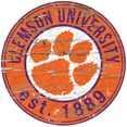 thumbnail image 1 of Clemson Tigers 23.5" Distressed Round Sign, 1 of 2