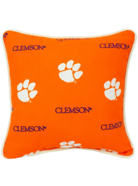Clemson Tigers College Covers Indoor or Outdoor Decorative Pillow 16 in x 16 in