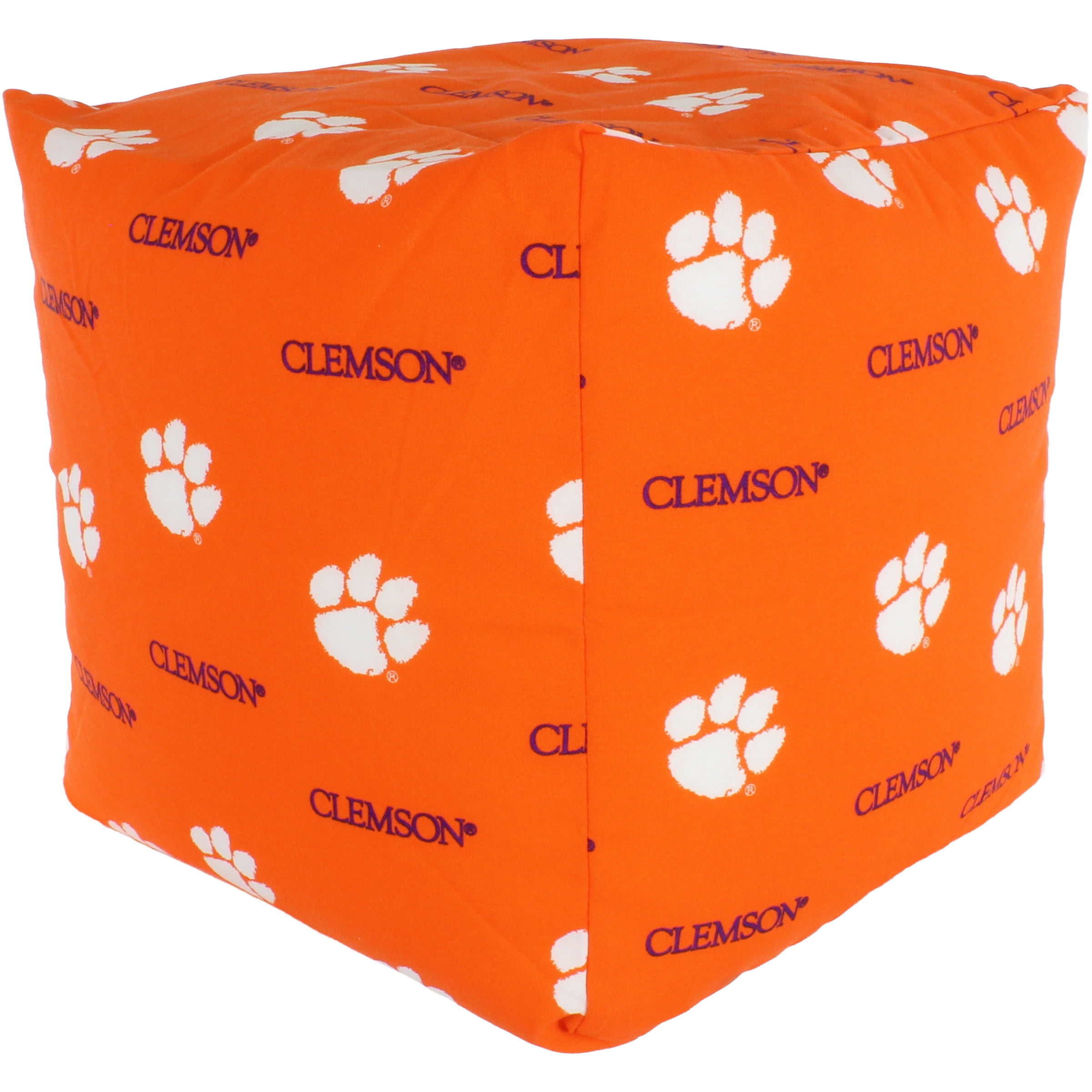 Clemson Tigers Cube Cushion Pouf Chair Bean Bag Ottoman Walmart