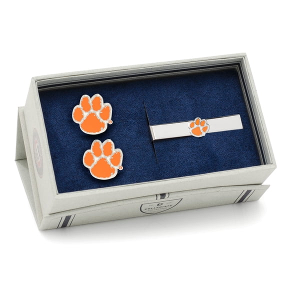 Clemson Tigers Cufflinks & Tie Bar Gift Set