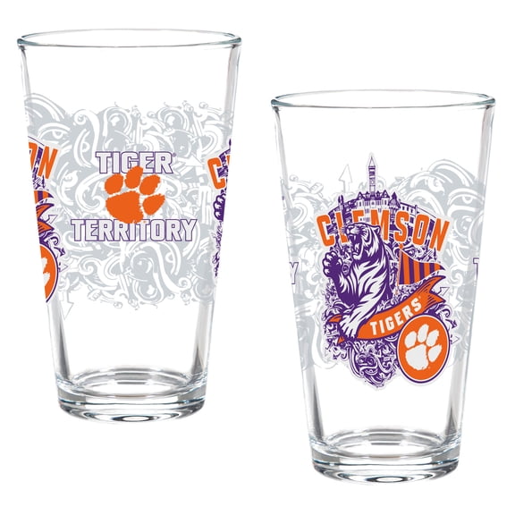 Clemson Tigers Hometown Series 16oz Pint Glass 2-Piece Set with Gift Box
