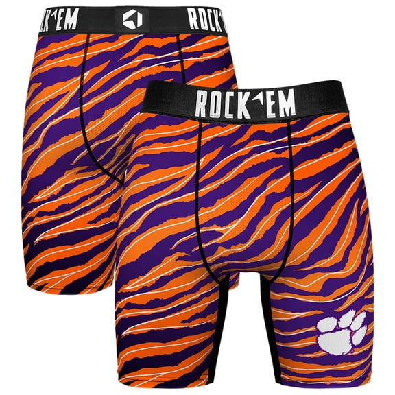 Men's Rock Em Socks Orange Clemson Tigers Localized Boxer Briefs