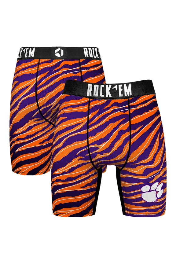 Men's Rock Em Socks Orange Clemson Tigers Localized Boxer Briefs