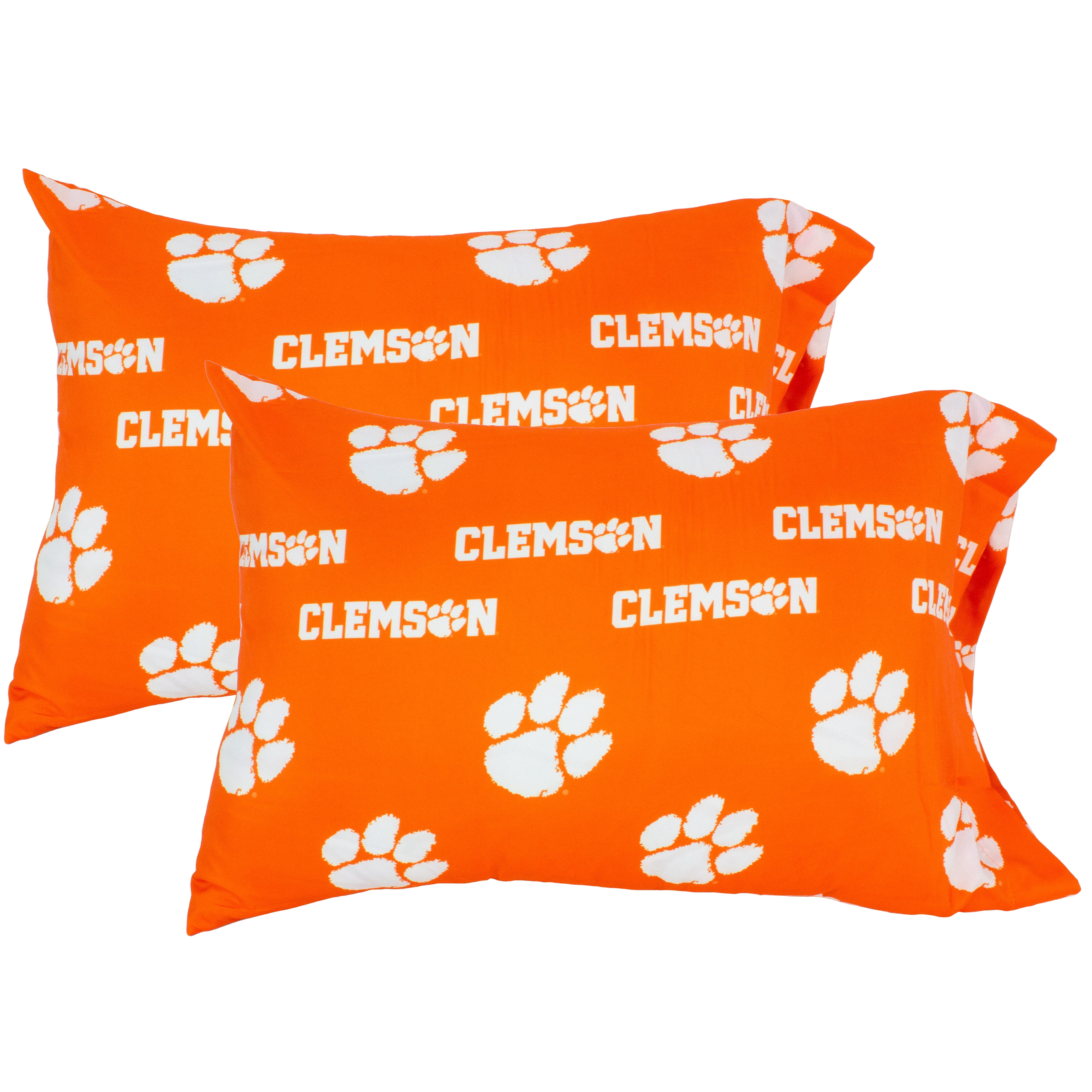 Clemson Tigers Pillowcase Pair, Standard, 20" x 30" (2 Standard Pillowcases)