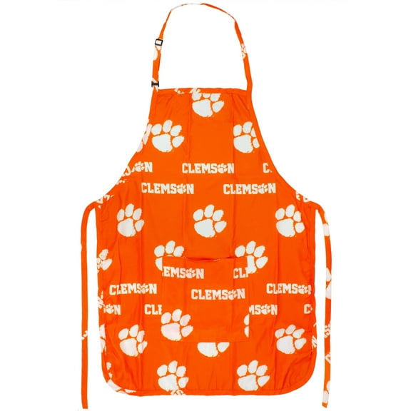 Clemson Tigers Tailgating or Grilling Apron With 9" Pocket, Fully Adjustable
