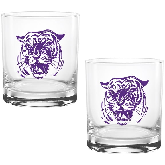 Clemson Tigers Two Pack 14oz. Vault Sketch Rocks Glass Set