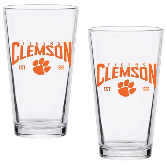 Clemson Tigers Two-Pack 16oz. Established Pint Glass Set