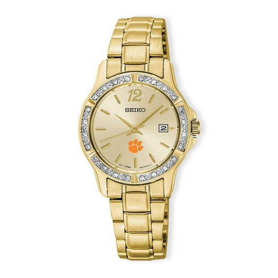 Clemson Tigers Women's Prime Crystal Watch - Gold
