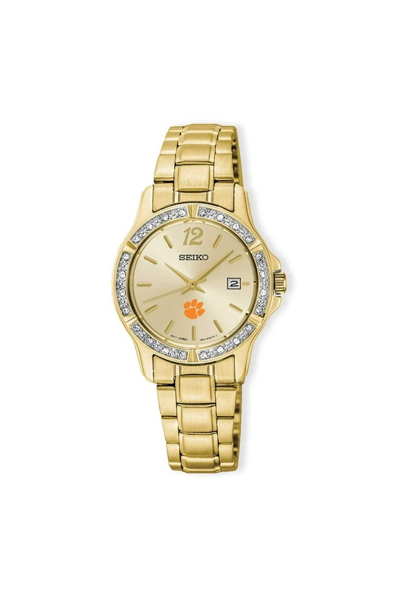 Clemson Tigers Women's Prime Crystal Watch - Gold