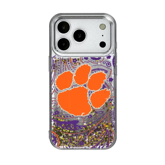 Clemson Tigers iPhone Glitter Paisley Design Case