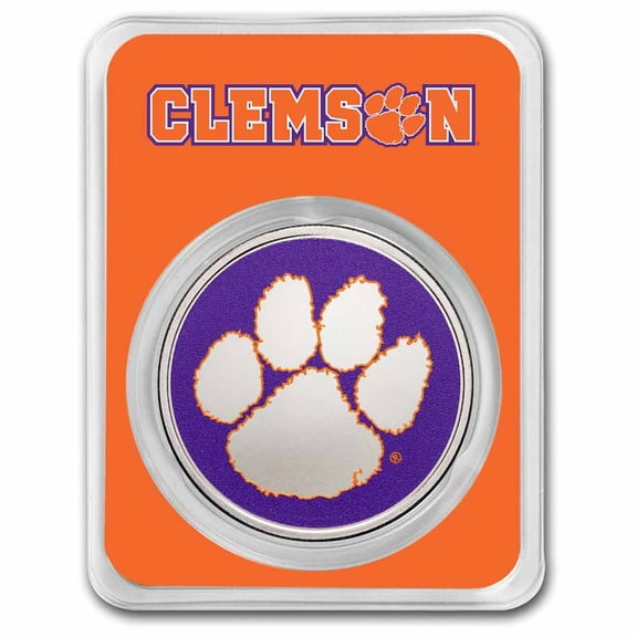 Clemson University 1 oz Silver Colorized Round (in TEP)