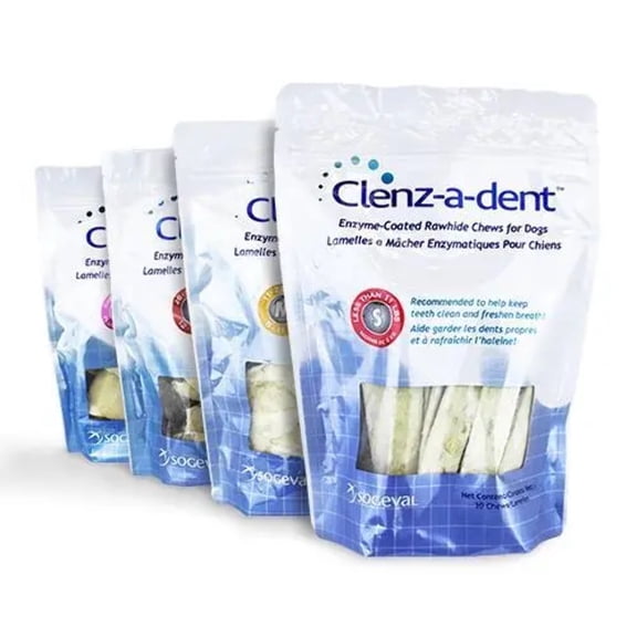 Clenz-a-dent Rawhide Ezymed-Coated Chews for Dogs Pet Dental Health