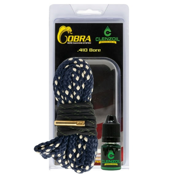 CLENZOIL Field & Range 410 Bore Cobra Bore Cleaner | Gun Barrel Cleaning Tool Kit for 410 Bore Shotguns | Brass Brush Embedded in Cotton Bore Cleaner