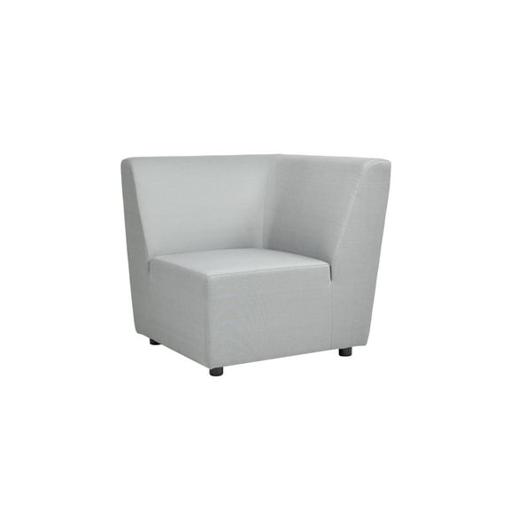 Cleo 34" Modular Upholstered Deep Seating Patio Corner Chair, Light Gray Axroma Olefin