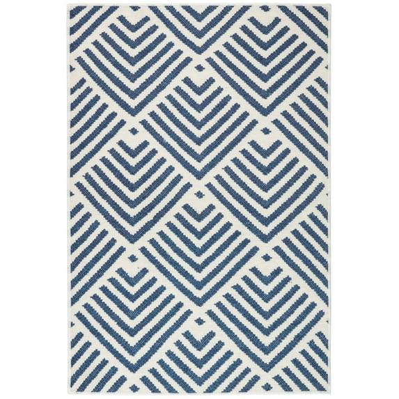 Dash & Albert Cleo Machine Washable Rug, 6' x 9', Navy