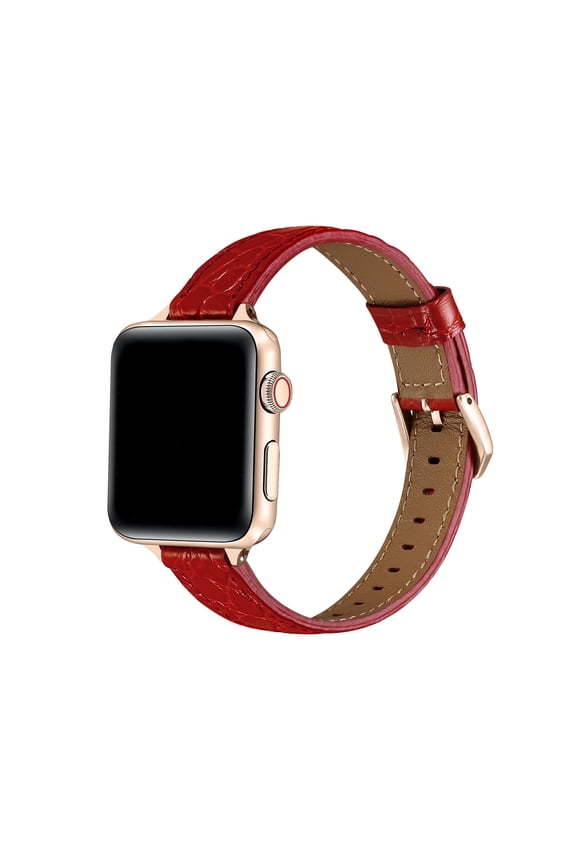 Cleo Skinny Croc Leather Band Compatible with Apple Watch