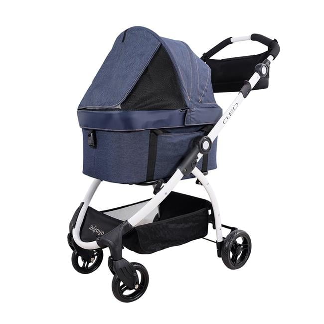 Blue Denim 3-in-1 Pet Stroller with Removable Carrier