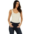 thumbnail image 1 of Cleo + Wolf Women's Amy Rib Knit Cropped Tank Top - CLSP24K89-CRM Medium  US, 1 of 4
