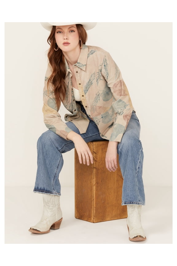 Women's Aron Long Sleeve Printed Shirt Oatmeal US