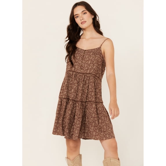 Cleo + Wolf Women's Beau Printed Mini Dress Chocolate US