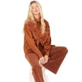 thumbnail image 1 of Cleo + Wolf Women's Faux Suede Shacket Cognac X-Large  US, 1 of 4