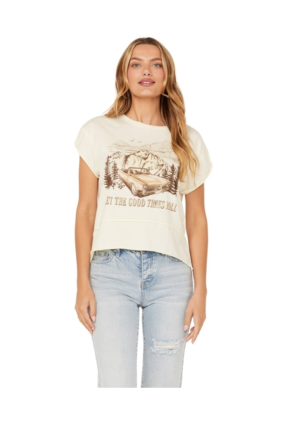 Women's Let The Good Times Roll Seamed Short Sleeve Graphic Tee - CLHO23K20 Medium  US