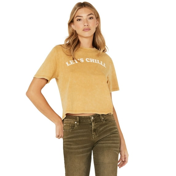 Cleo + Wolf Women's Let's Chill Short Sleeve Graphic Tee - CLFA22K88 US